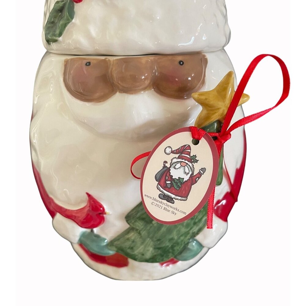 African American Santa Claus Christmas Holiday Cookie Jar By Blue Sky NWT *GIFT* - Picture 3 of 14